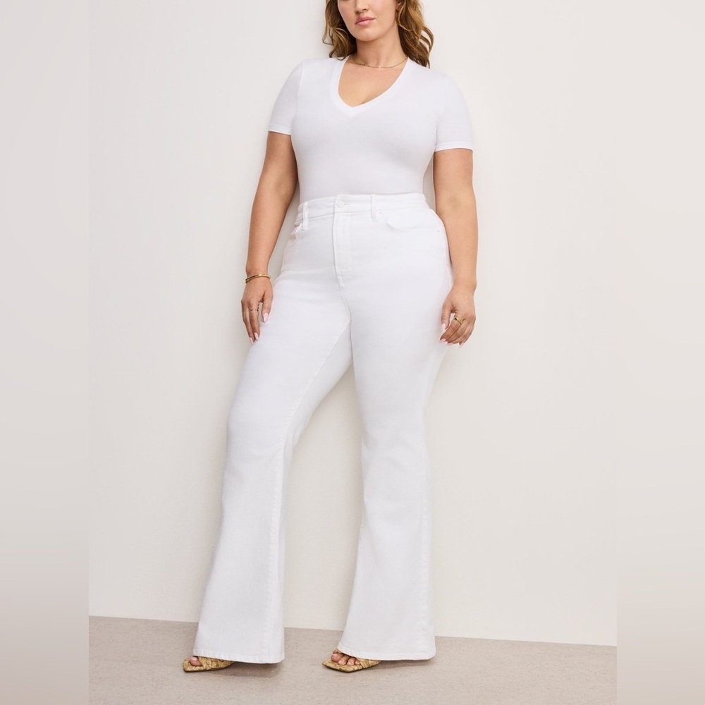 Good American Good Legs Flare Jeans‎ - Size 15 - White - NWT